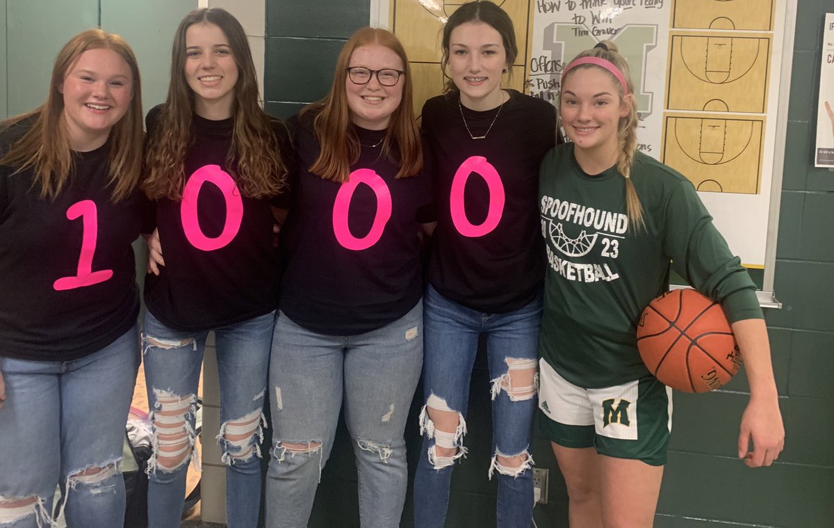 MHSSpoofhoundGB's tweet photo. From points 1️⃣ to 1️⃣0️⃣0️⃣0️⃣
Tonight we got to honor Anastyn Pettlon who last week scored the 1,000th point of her Spoofhound Basketball career. Congratulations, @APettlon, on joining the 1K Club 🔥🏀
We are so proud of you! https://t.co/1T39Wxp2yf