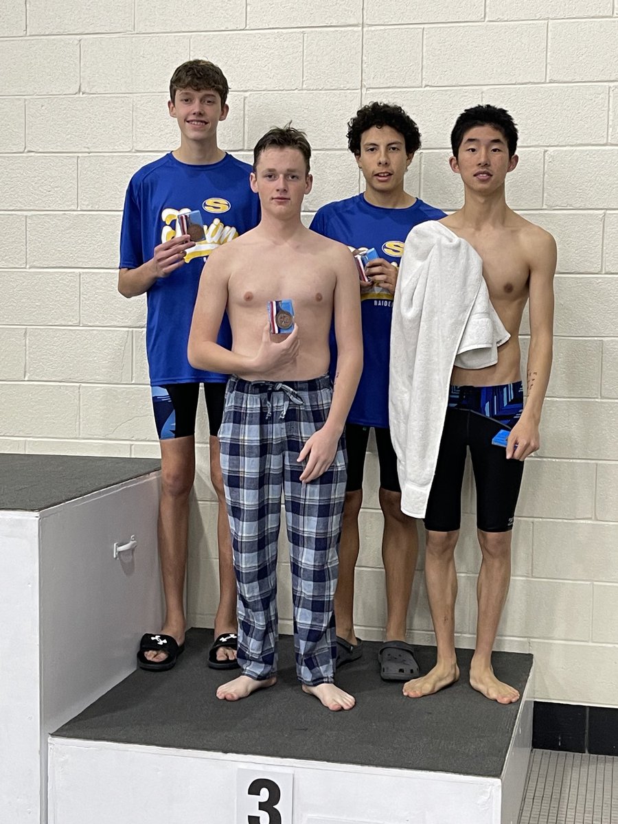 ⁦<a href="/SunnyvaleISD/">Sunnyvale ISD</a>⁩ ⁦<a href="/SVRaiderBooster/">SHS Raider Booster</a>⁩ the boys 400 Freestyle Relay took bronze and advances to Regionals! Congratulations Tyler Linton, Ben Stephens, Mario Castellon and George Zhang!
