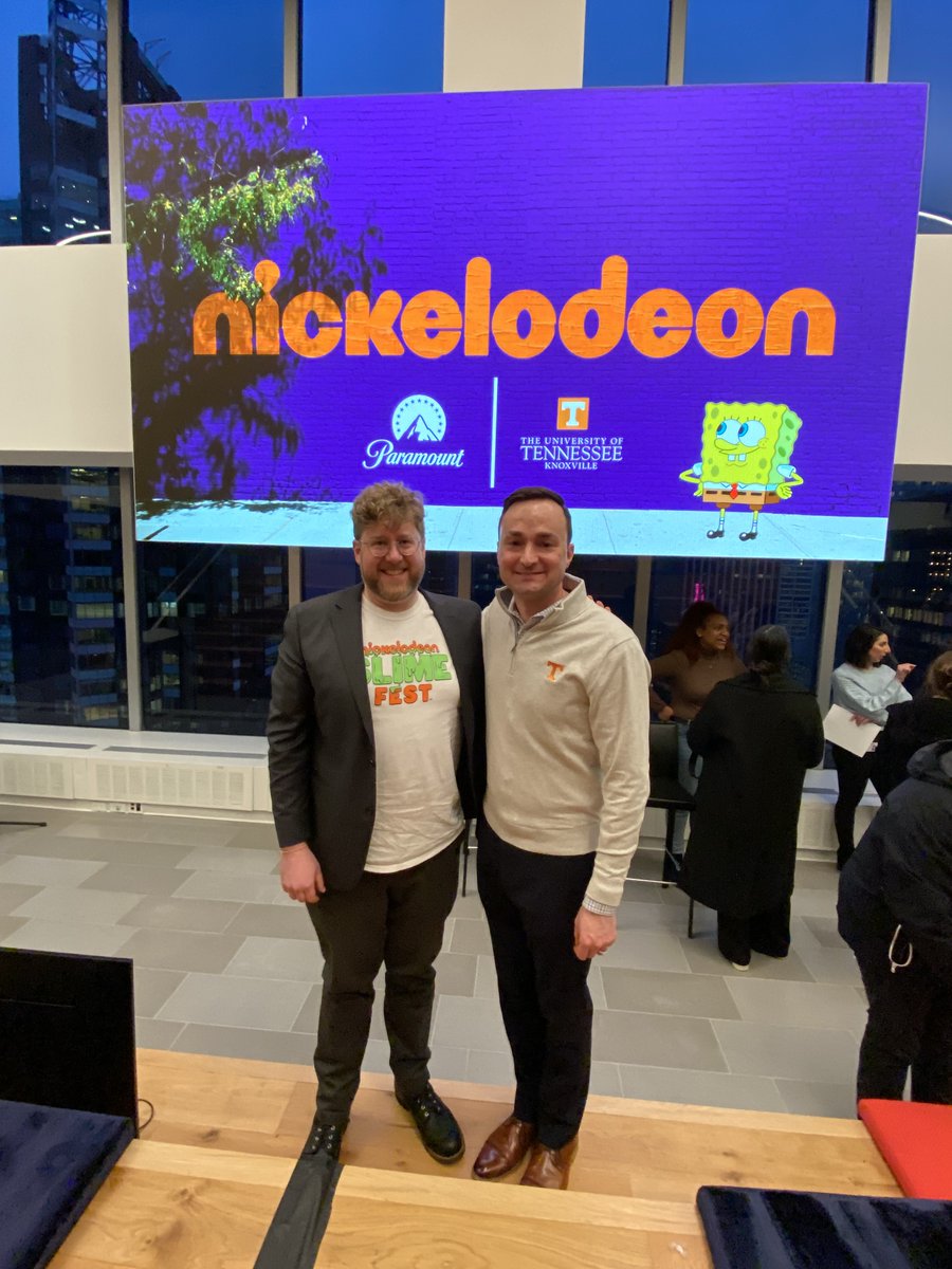 josephmazer's tweet photo. .@JoeGushen and I were bitten with the communication bug in high school at WKMC-TV in our small PA hometown. Joe is now a VP at @Nickelodeon. Today, he welcomed our @UTADPR students in NYC. So grateful for his willingness to help prepare the next generation of industry leaders.🍊 https://t.co/aao2kwF3CS