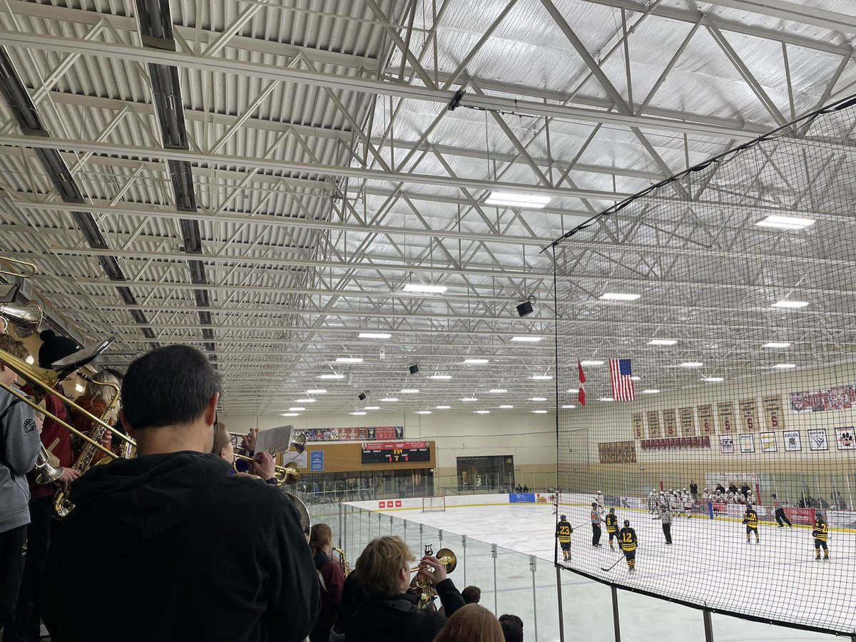 I was able to take in some downhill skiing and girls hockey tonight. The highlights were definitely seeing our awesome teachers honored during teacher appreciation night and obviously, the Cougar band!
