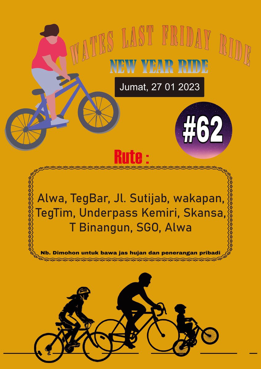 Lho.. he..!!
Welkambek “Wates Last Friday Ride” 2023
Catet tanggale lur!
Biasa start bar ngisak!