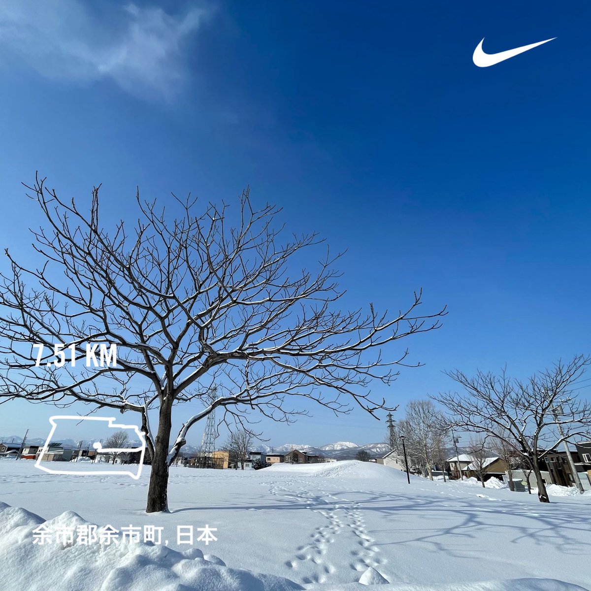 hineyoko's tweet image. 嵐の前の晴天？
たっぷり雪が降ってくれるのは嬉しいけど、音沙汰無さすぎて、不気味。
#runninginthesnow #MorningRuns #running #beautifulmorning #Hokkaido #朝ラン #ランニング #余市町 #北海道 #weekdayjoy #beforwork #雪中ラン