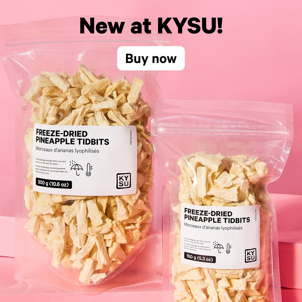 kysulife's tweet image. New at KYSU: Freeze-Dried Pineapple Tidbits! Order now and enjoy them all year round! 🤑 For a limited time take 10% off with code SAVETODAY!
🍍 Sweet taste of fresh pineapple 
🤤 A great candy replacement without added sweeteners 
🥣Delicious as a snack or in your breakfast bowl