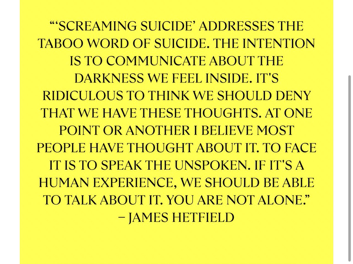 RogueDadOne's tweet photo. The meaning behind Metallica’s new single Screaming Suicide. https://t.co/gfkzkBAt95