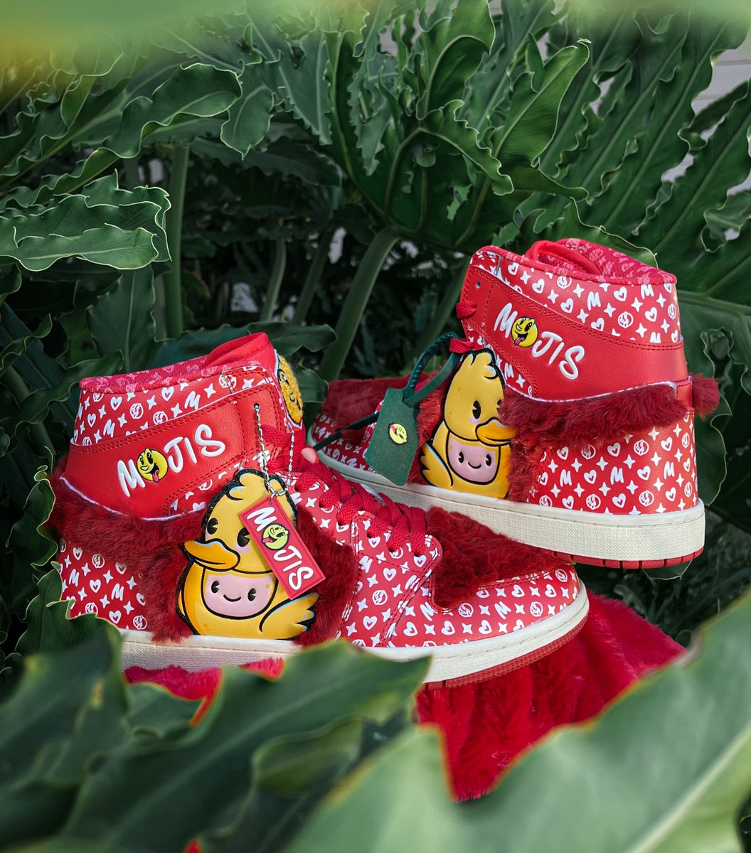 🔥 Mojis on that New New 🔥

After months of experimentation, the imaginativeness of @Mojis_Art has designed the dopest ducking shoes ever. 

Designed to be fashionable &amp; edgy, these #Trending  #Kicks are guaranteed to make a statement &amp; have people staring at your feet 🤪🥵💦🥶