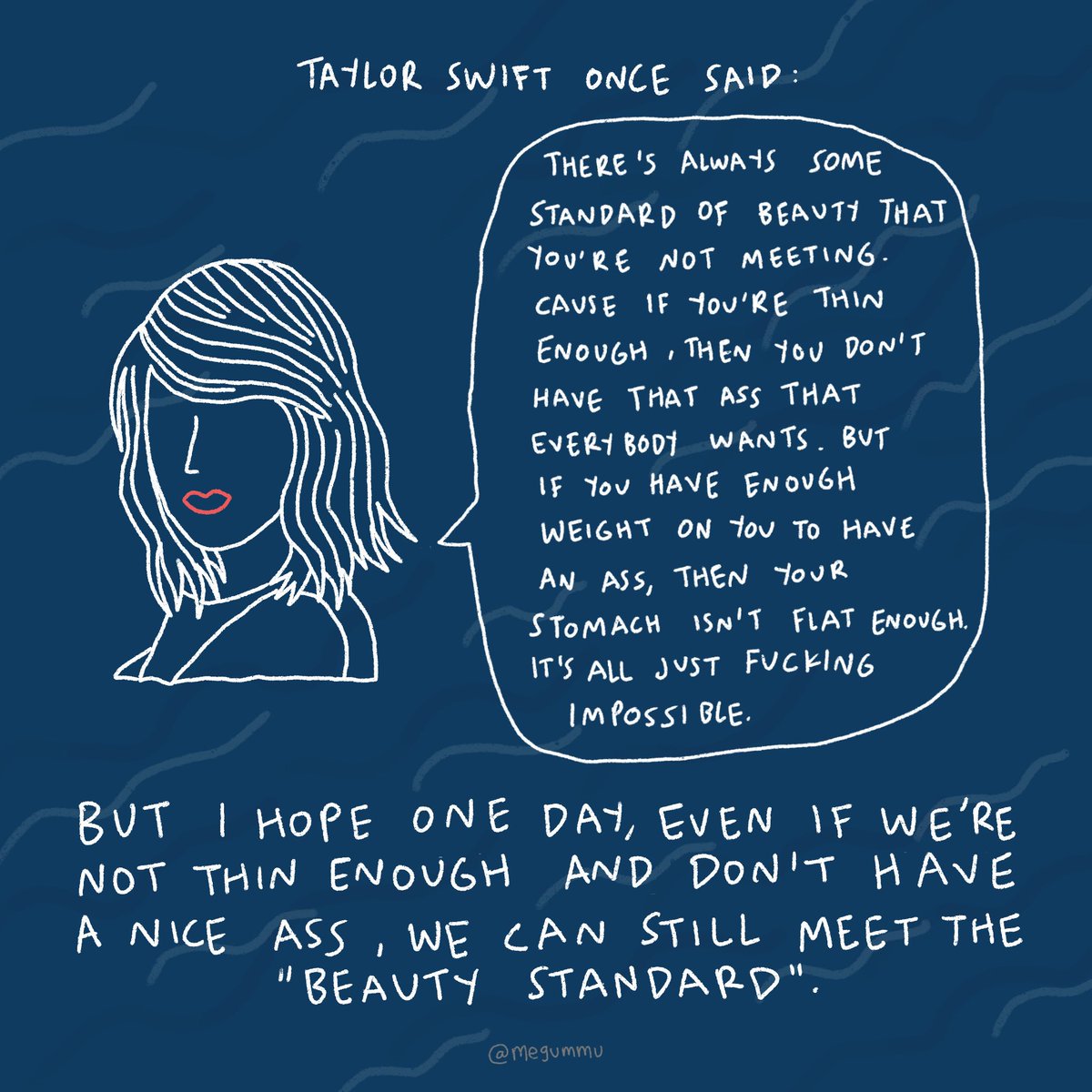 megummu's tweet photo. I admit I’m a coward who’s not brave enough to be the one breaking the current beauty standard, yet still hoping that the beauty standard could be more inclusive.

(3/3) https://t.co/8cLQ9fWTmt