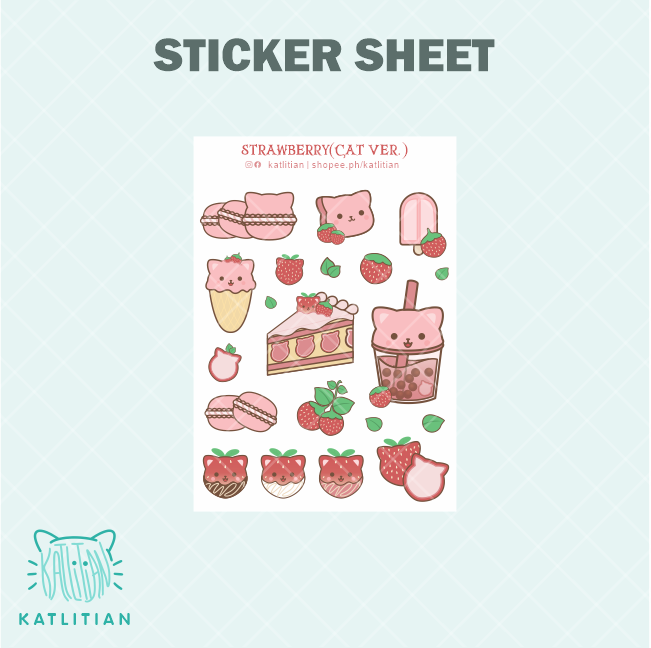 katlitian's tweet photo. Forgot to post this last month. 😅
Here's a cat version of my strawberry sticker sheet. 🍓
#strawberry #strawberries🍓🍓 #strawberrystickersheet #strawberrycat #stickersheet #kawaiistickers #kawaiiart #stickerbusinessph #smallbusiness #vector #vectorartph #illustration https://t.co/b3hmwprxXs