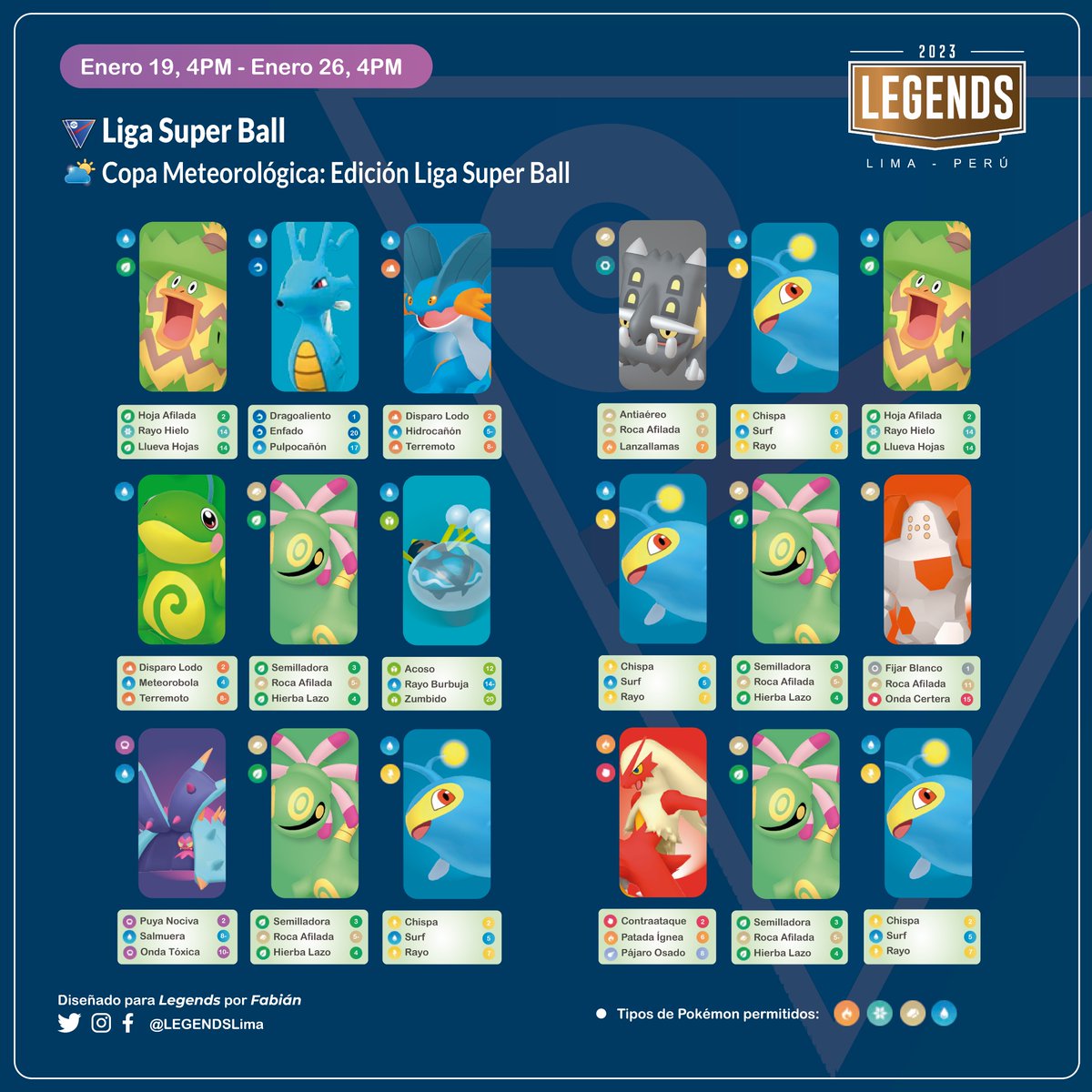 LEGENDSLima's tweet photo. 🇪🇸 Queridos amigos: Con la llegada de la Copa Meteorológica, les tenemos algunas propuestas de equipos que podrían utilizar.
🇬🇧Dear Friends: The Weather Cup has started, so here are some team ideas you could try.
#weathercup #pokemongo #pvp #niantic #LEGENDSLima https://t.co/BDNLDCCSuz