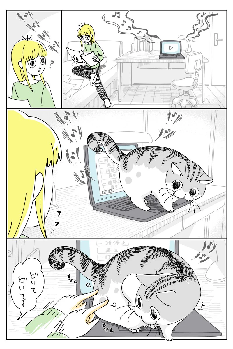 微笑ましいお話で癒されちゃう！猫に退いてもらうお話を描いた猫漫画！