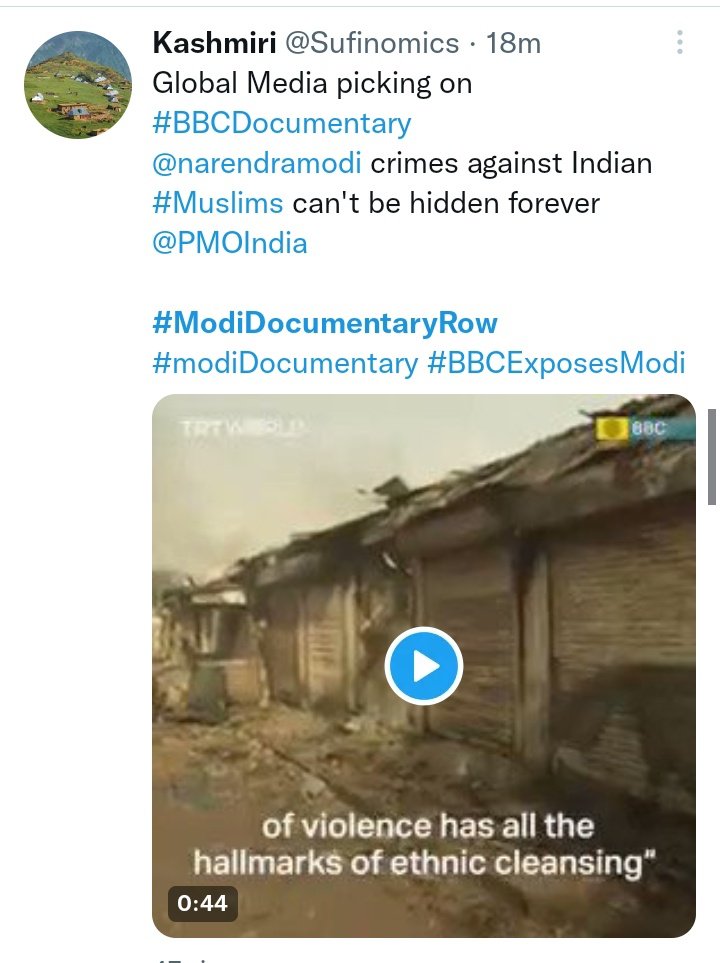 raqeebkhanppp's tweet image. تو اب دنیا اس موضوع پربات کررہی ہےجو ہمارےدوراندیش وزیرخارجہ بلاول بھٹوزرداری نےکچھ عرصہ قبل بین الاقوامی فورم پربات کرتے ہوئے کہی تھی اور ردعمل میں انہیں قتل کی دھمکیاں ملی۔
آج دنیامودی کےگجرات قتل عام پربحث کررہی ہے۔ 
#ButcherOfGujrat
#ModiDocumentaryRow 
#BBCDocumentaryRow