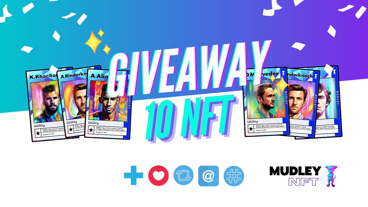 MudleyNFT's tweet photo. 🎁Giveaway 10 NFT

 ☑️- Follow
 ☑️- Like + RT
 ☑️- Tag 3 friends + #mudleynft

On 21 Jan 2023 at 01:00 PM(UTC+7), there will be a LIVE announcement for the lucky person who receives NFT on MudleyGroup  Page.
#NFTGiveaways #NFT #ATP #SolanaNFTs https://t.co/CGqAcXUnLW