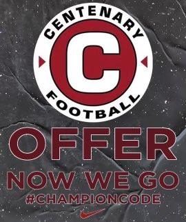 StephenA851's tweet photo. I am extremely excited and blessed to receive my first official  offer from centenary Football ! @CoachSchooler @DonovanTate_ @PrepRedzoneLA https://t.co/AdM5fyKKuY