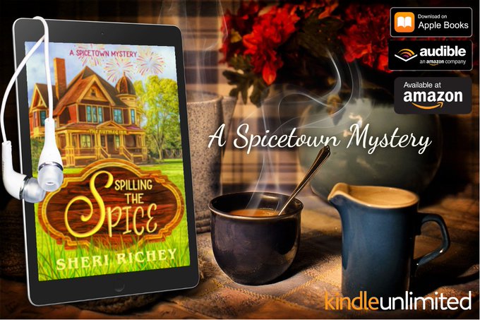 EdenHallSeries's tweet photo. When shady entrepreneurs slink into Spicetown to splurge on the 4th of July holiday, their enemies are bound to follow. 

Amazon: https://t.co/pUBNN4CuKz
Audible: https://t.co/fn2LHzAuga

Book 3 of the #Spicetown #Mysteries 
#IAN1 #IARTG #Cleanindie #cozymystery #audiobook https://t.co/imdAmVDY6k