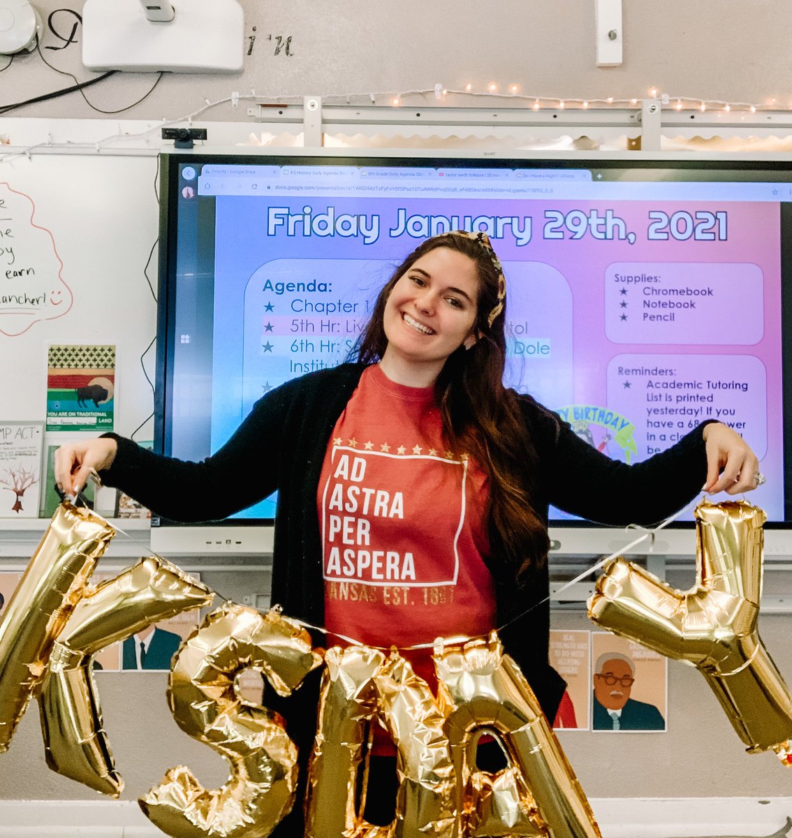 Planning a few fun activities to celebrate KS Day with my 7th grade students next week!😏#ThrowbackThursday to when I decorated the classroom and brought in party hats 🥳 #ToTheStarsKS