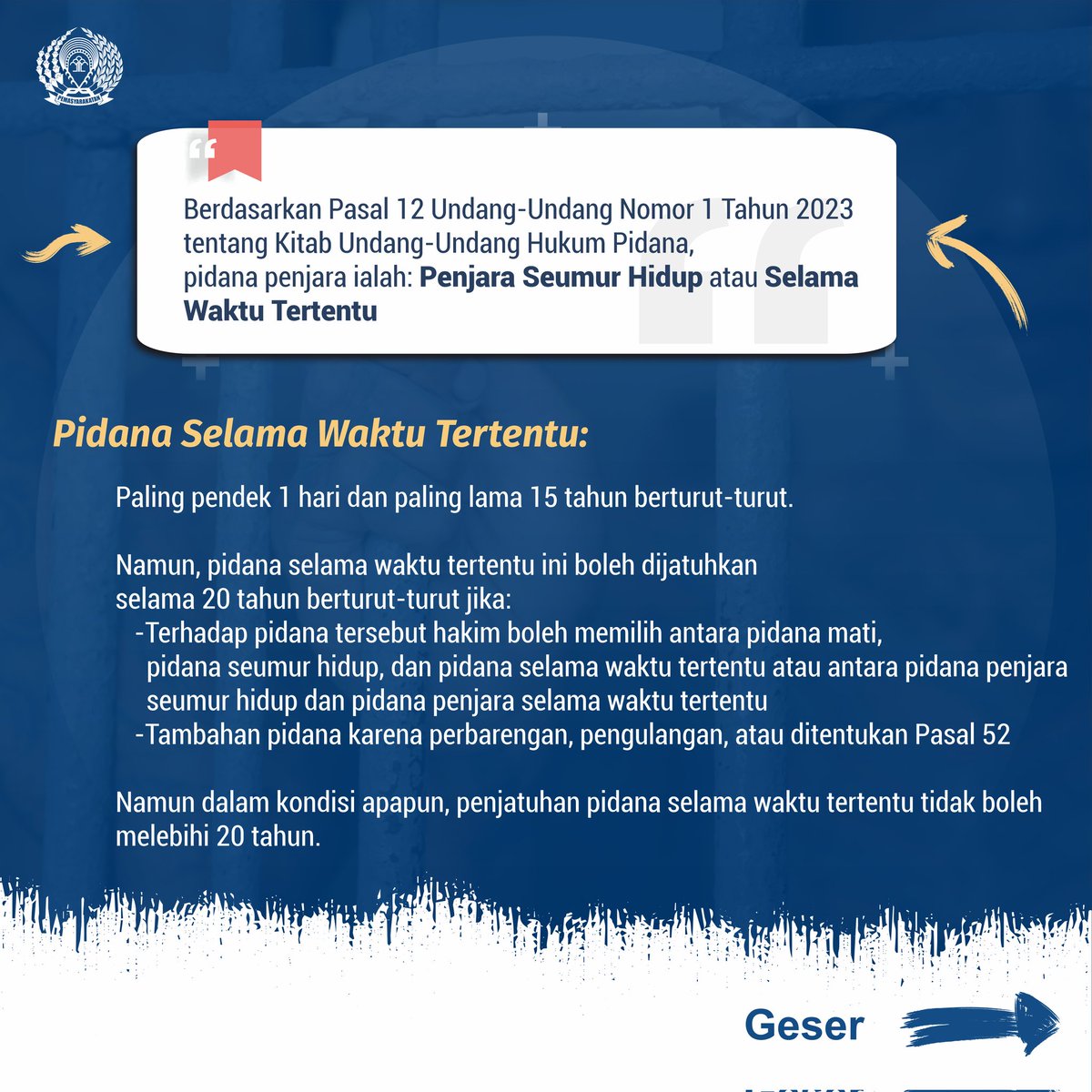 Halo Sahabat Pemasyarakatan,

Belakangan, pidana penjara seumur hidup lagi hangat diperbincangkan. Ternyata banyak juga lho yang masih salah mengartikan apa itu penjara seumur hidup. 

Biar ga salah lagi, yuk kita belajar bareng lewat infografis berikut ini.
