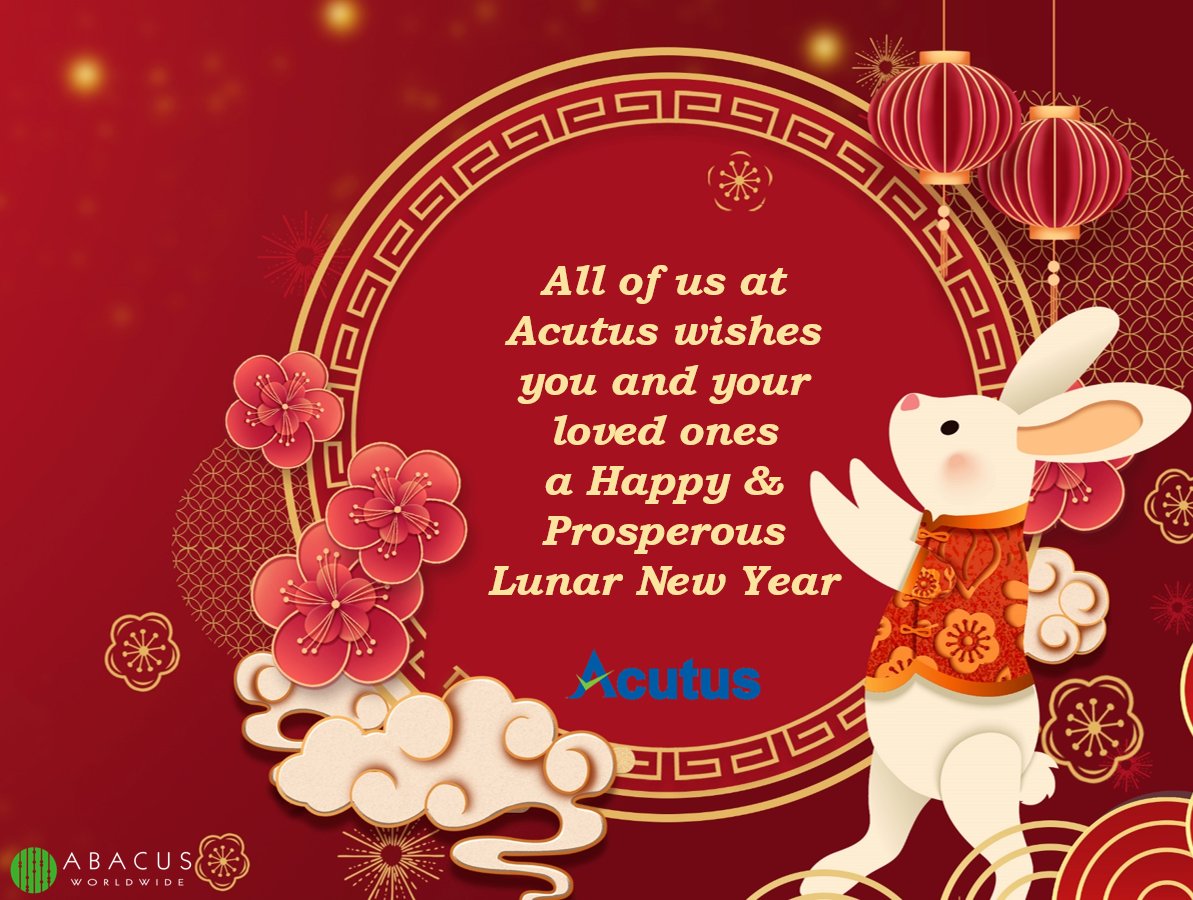 Acutusllp's tweet photo. At Acutus, we wish everyone a happy and prosperous Lunar New Year and may the new year be filled with abundance, good health, joy and great opportunities.
 
Our office will be closed from 21st Jan 2023 to 27th Jan 2023 for the Lunar New Year Holidays #CNY2023 #YearoftheRabbit https://t.co/ciZ6Y9mCto