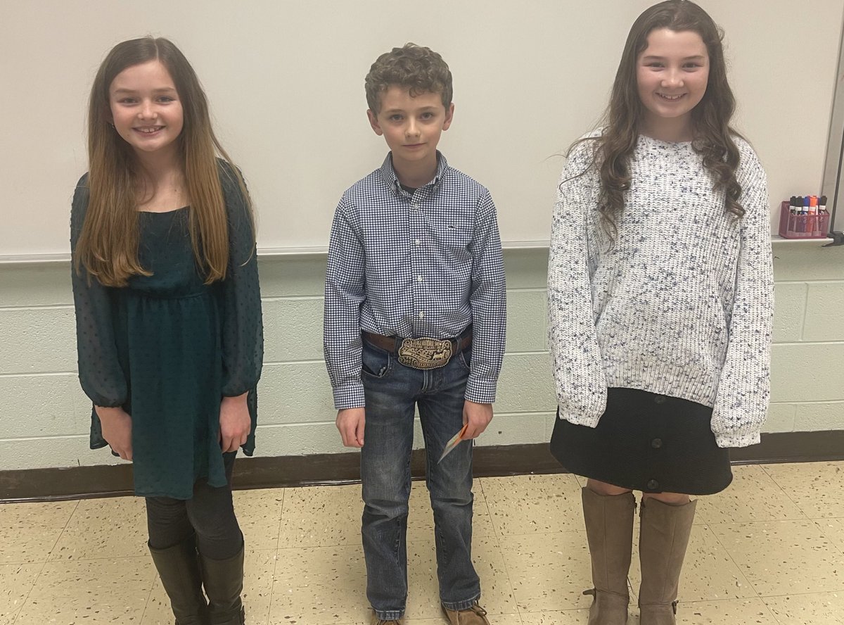 CENT_Tweets's tweet photo. So proud of these Fourth grade friends that placed in the top 10 at the County 4-H Public Speaking competition.
Huge Congratulations to Eleanor for placing first and being able to advance to the Regional competition. https://t.co/60gKXvZ371