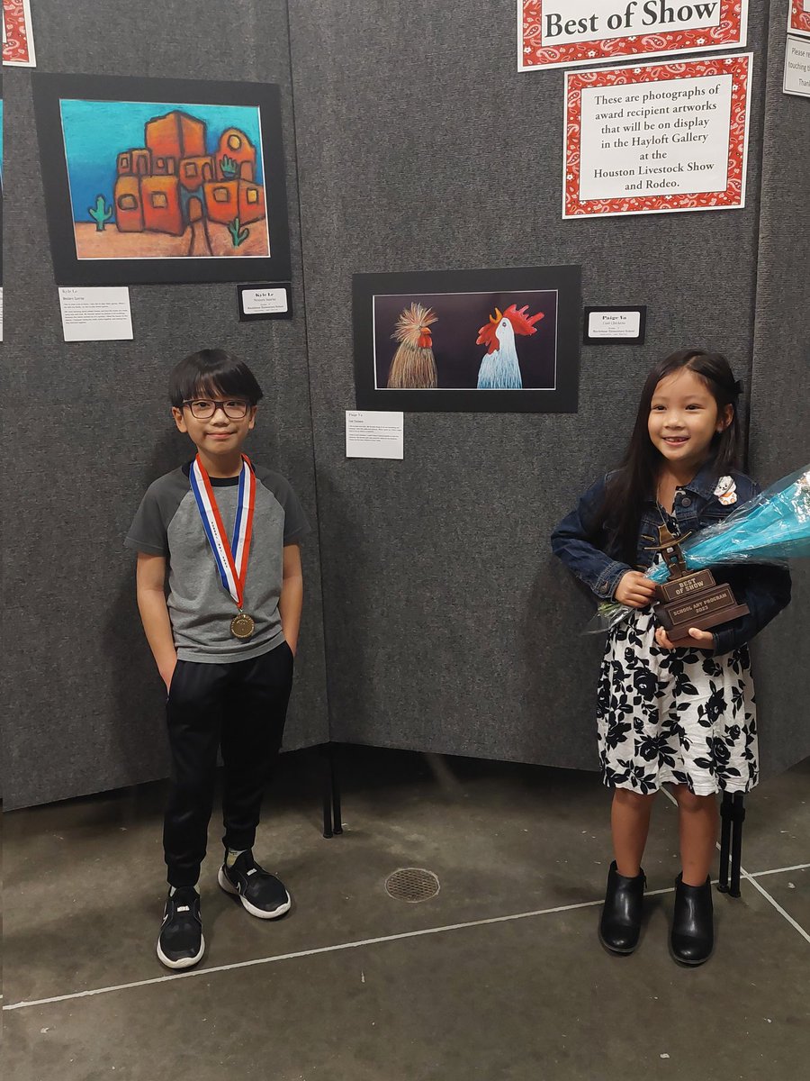 Incredible <a href="/kleinfinearts/">Klein ISD Fine Arts</a> night! Blackshear students took Best in Show (1st) and Gold Medal (2nd) for their Rodeo Art. Top 2 elementary in <a href="/KleinISD/">Klein ISD</a>.  Check them out in the Hayloft when you go to the Rodeo. What an honor teaching art to do many wonderful artists <a href="/BlackshearKISD/">Blackshear Elem.</a>!