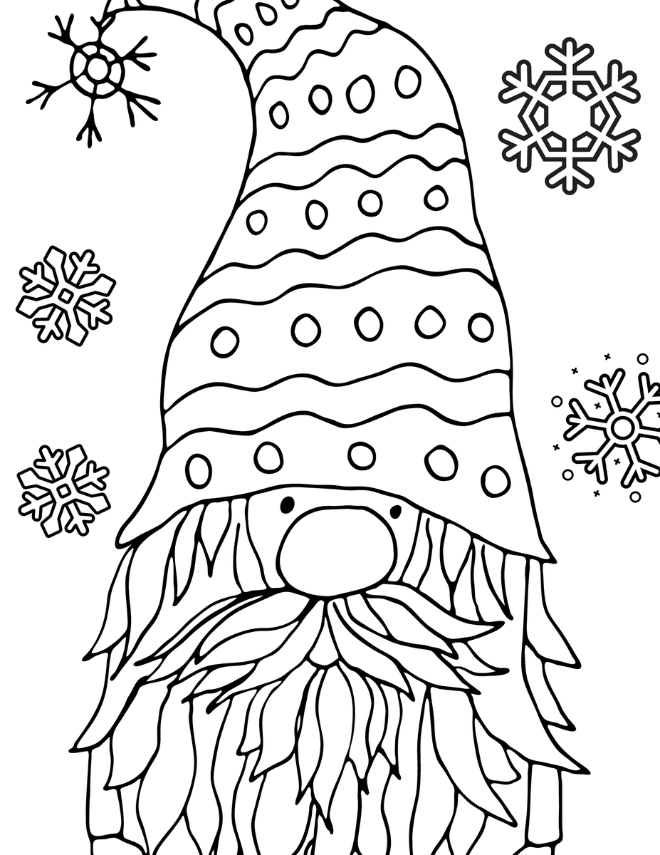 Free Printable Winter Gnomes Coloring Pages for Kids and Adults trbr.io/kQrq60f via <a href="/2kidsandacoupon/">Kimberly Ritter</a>