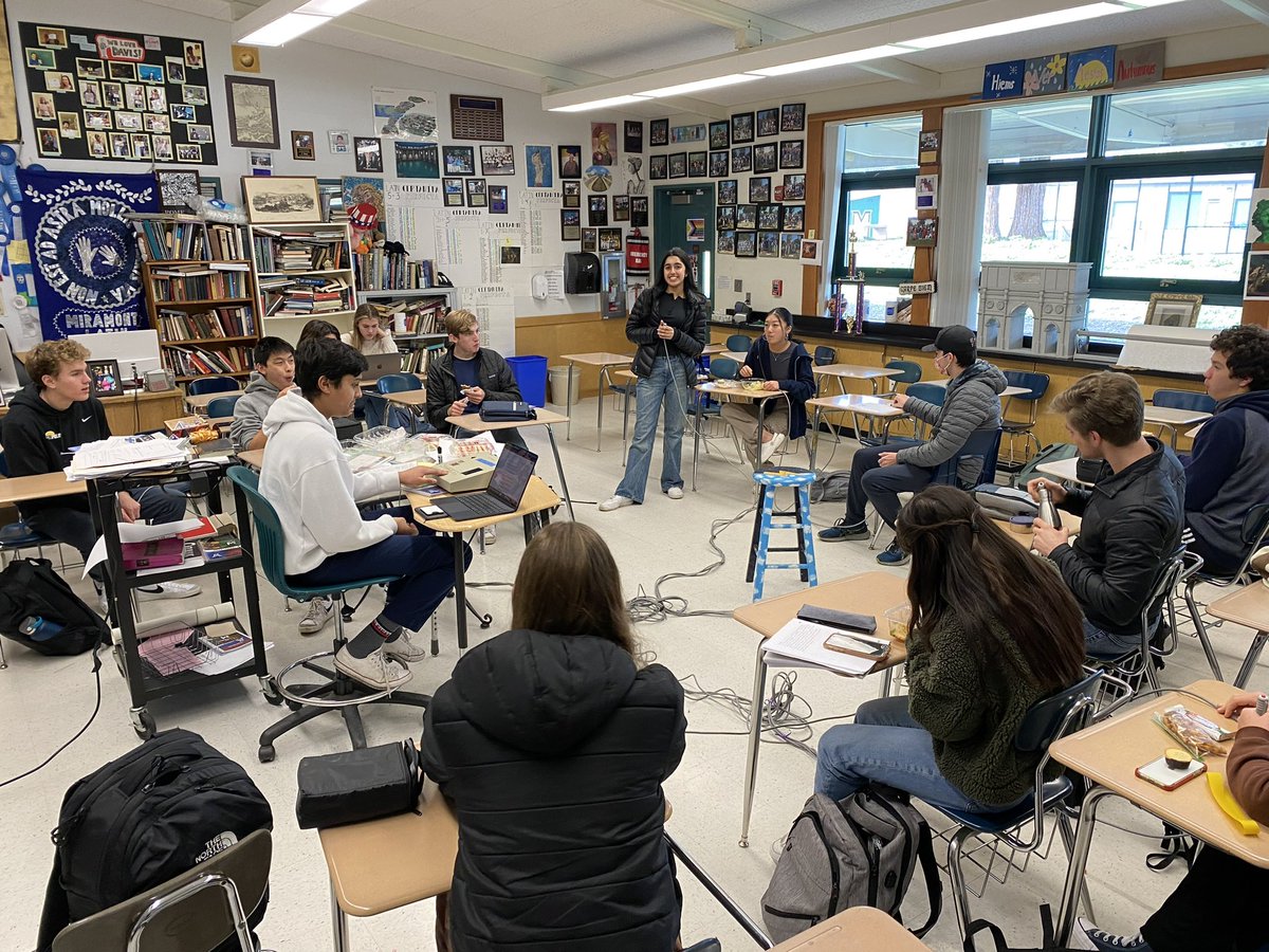 mhsjcl's tweet photo. Miramonte Latin’s casual certamen activity was a success! Four teams competed against each other and answered questions about mythology, grammar, and vocab! In the end the team Addie O was victorious‼️ https://t.co/gj5V9Rf7zE