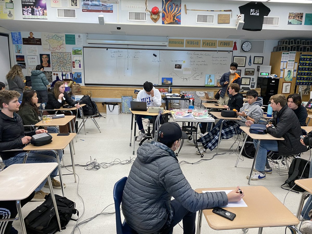mhsjcl's tweet photo. Miramonte Latin’s casual certamen activity was a success! Four teams competed against each other and answered questions about mythology, grammar, and vocab! In the end the team Addie O was victorious‼️ https://t.co/gj5V9Rf7zE