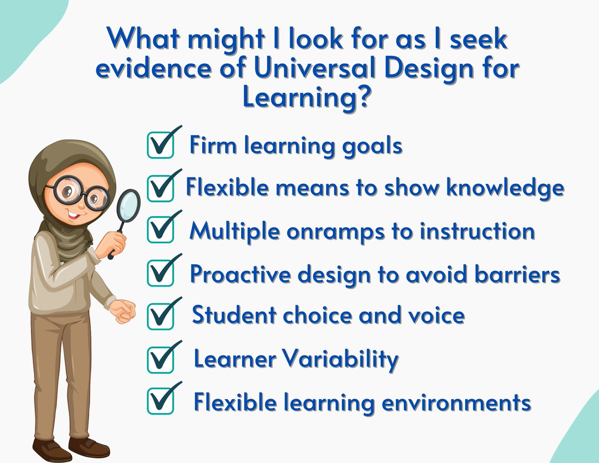 What else might you add to this checklist if you were looking for evidence of Universal Design for Learning visible in the classroom? #UDL #UDLchat