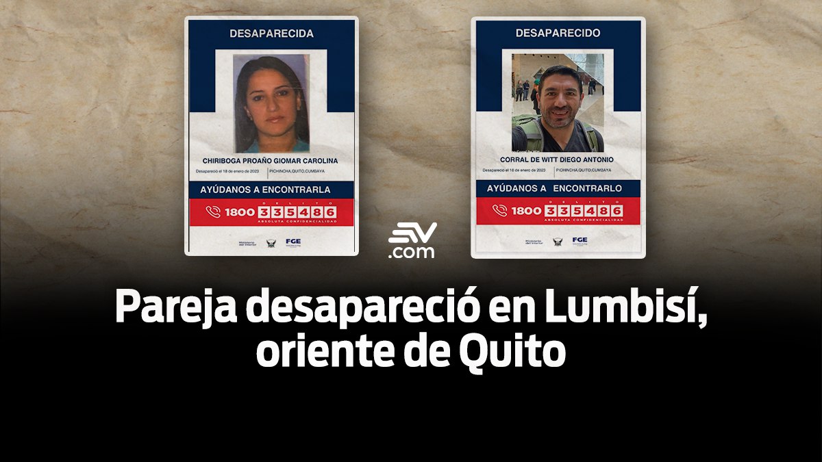 EcuavisaInforma's tweet photo. 📢 La noche de este 19 de enero, la Fiscalía informó la desaparición de Giomar Proaño, de 44 años y Diego Corral de Witt, de 51 años.

Lee más 👉 https://t.co/JxnMb2C6Q8 https://t.co/PyVAQe84Ld