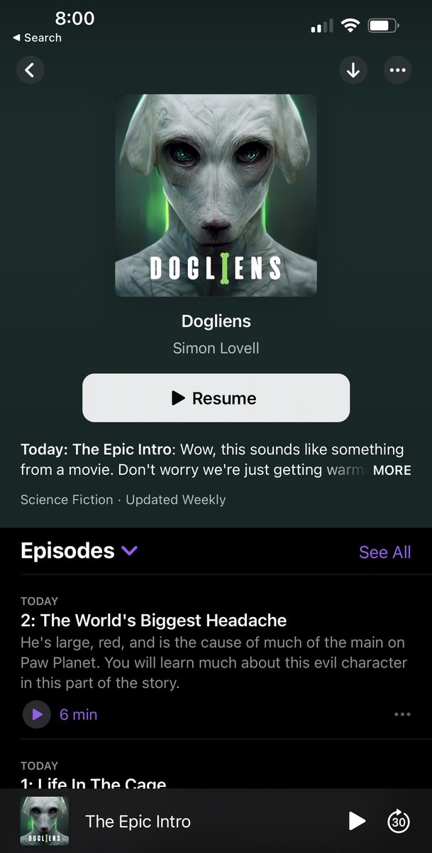We made it onto Apple Podcasts. 👊

Check out the first two chapters, developed by the community. Link in the comments. 

If you are new this will get you up to speed with a short intro prior to the first two episodes 🐶👽