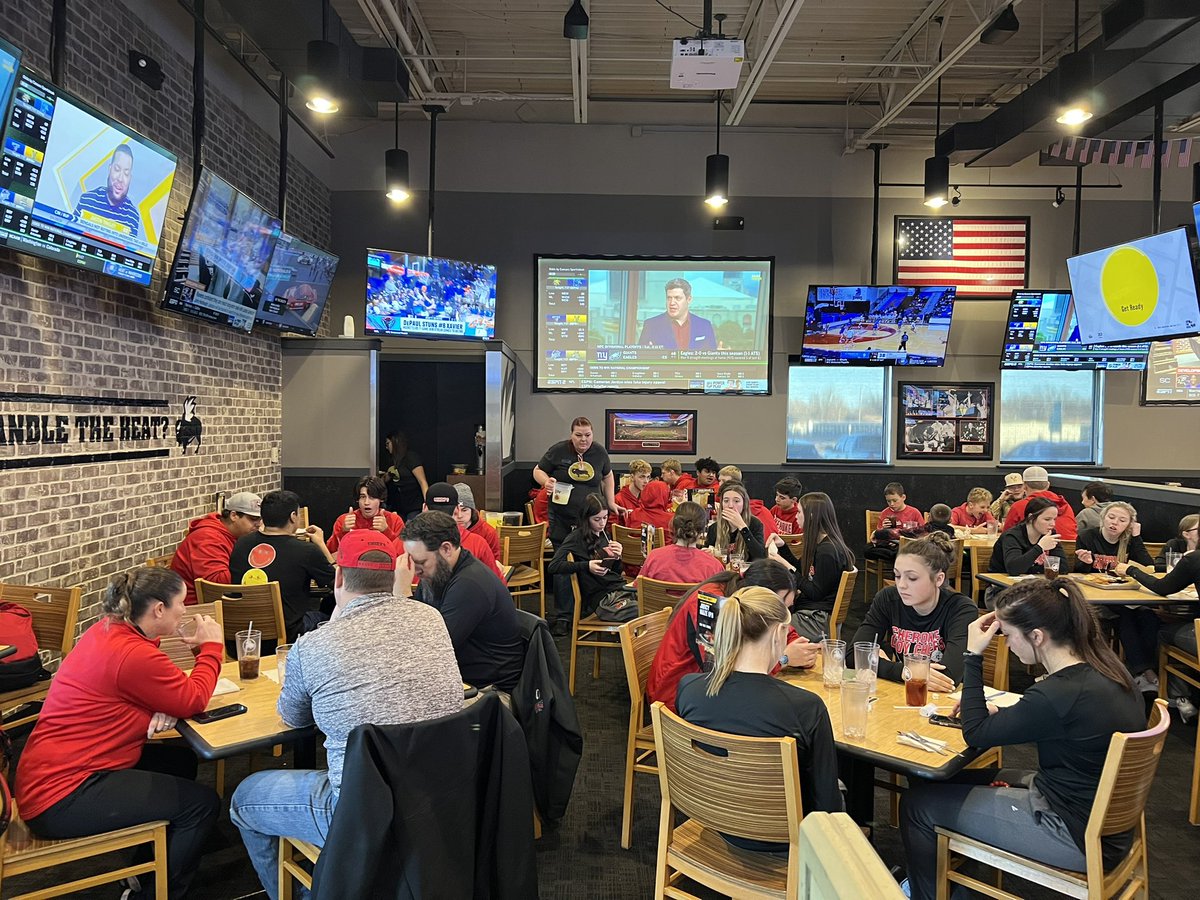ChiefBball's tweet photo. Enjoying some @BWWings in Enid, OK after our basketball games at the Cherokee Strip Conference Tournament! #ChiefNation https://t.co/8fp0zKeCXj