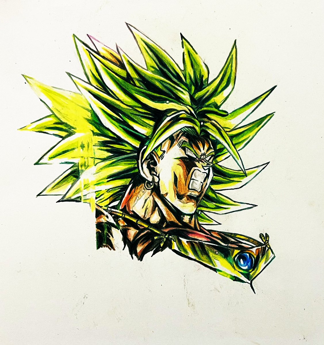 super saiyan solo 1boy male focus spiked hair jewelry earrings  illustration images