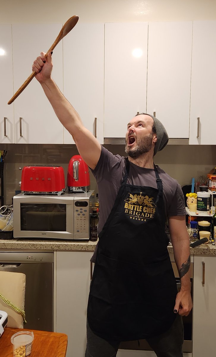 Tavern of Voices 🎙🎭🎮 (@tavernofvoices) on Twitter photo 🎙️🎮Flashback Friday!🎮🎙️Here's Kevin Powe <a href="/voiceover_au/">Kevin Powe | now at @TavernOfVoices</a> cooking up a feast in his Battle Chef Brigade apron! Witness the power of the Spoon! In 2017 Kevin voiced the undead necromancer chef Ziggy in <a href="/BattleChefGame/">🍱BattleChefBrigade</a> by <a href="/TrinketStudios/">Battle Suit Aces</a> #FoodWithBite #SpiceItUp 🧑🍳🧟🍔 #FBF 1/6 🎙️🎮Flashback Friday!🎮🎙️Here's Kevin Powe <a href="/voiceover_au/">Kevin Powe | now at @TavernOfVoices</a> cooking up a feast in his Battle Chef Brigade apron! Witness the power of the Spoon! In 2017 Kevin voiced the undead necromancer chef Ziggy in <a href="/BattleChefGame/">🍱BattleChefBrigade</a> by <a href="/TrinketStudios/">Battle Suit Aces</a> #FoodWithBite #SpiceItUp 🧑🍳🧟🍔 #FBF 1/6