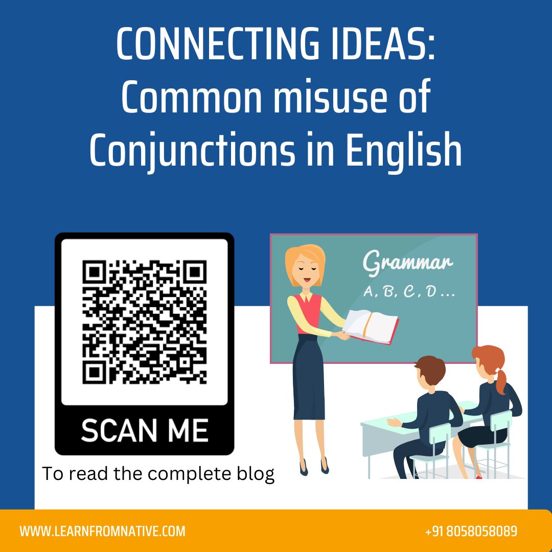 LearnFromNative's tweet image. &quot;Connecting ideas in English can be tricky, but mastering the use of conjunctions is key. Read the complete blog and learn how to avoid common mistakes and improve your English speaking and writing skills.
#learnfromnative #Conjunctions #EnglishGrammar #ConnectingIdeas&quot;