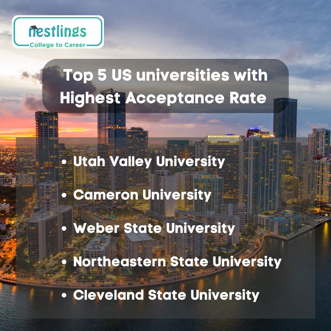 NestlingsGrp's tweet image. US is the most preferred and popular study abroad destination that provides stage for students from various backgrounds. Here are the best universities in USA with high acceptance rates. 

For more details 
Call: +918951980785

#Nestlings #fallintake #studyinUS #USUniversities