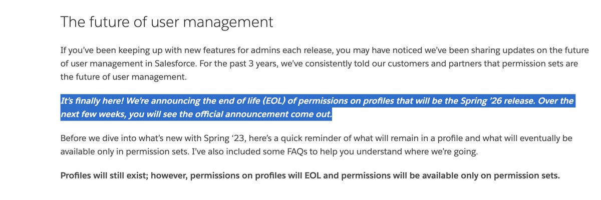 Salesforce announced the end of life of permission on profiles, finally!
#salesforce