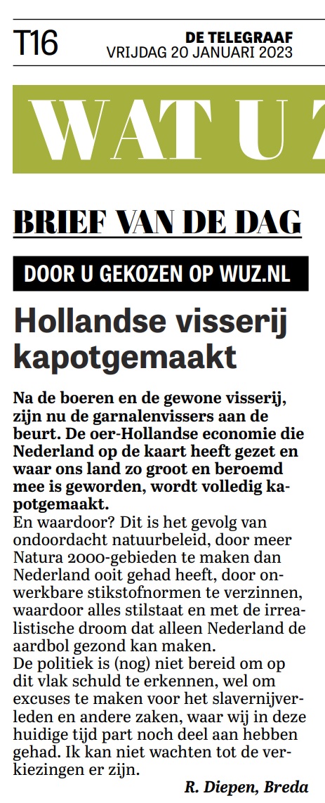 Geen misverstand. De bevolking staat achter boeren en vissers.

Dit is slechts 1 signaal. Wij ontvangen dagelijks honderden signalen. De respons op social media piekt geregeld voorbij de 100K. 

Zou daar maar eens rekening mee houden als <a href="/2eKamertweets/">Tweede Kamer</a> &amp; sponsorloterijen.