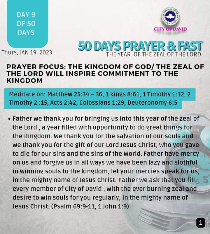 RCCGCityofDavid's tweet photo. DAY 10 Prayer Points for #50DaysFast - Friday, January 20, 2023
Also see details of our daily prayer schedule during the Fast.
#RCCGFast
#RCCGFast2023
#CODDailyPrayerPoints https://t.co/LAElXZcWLr