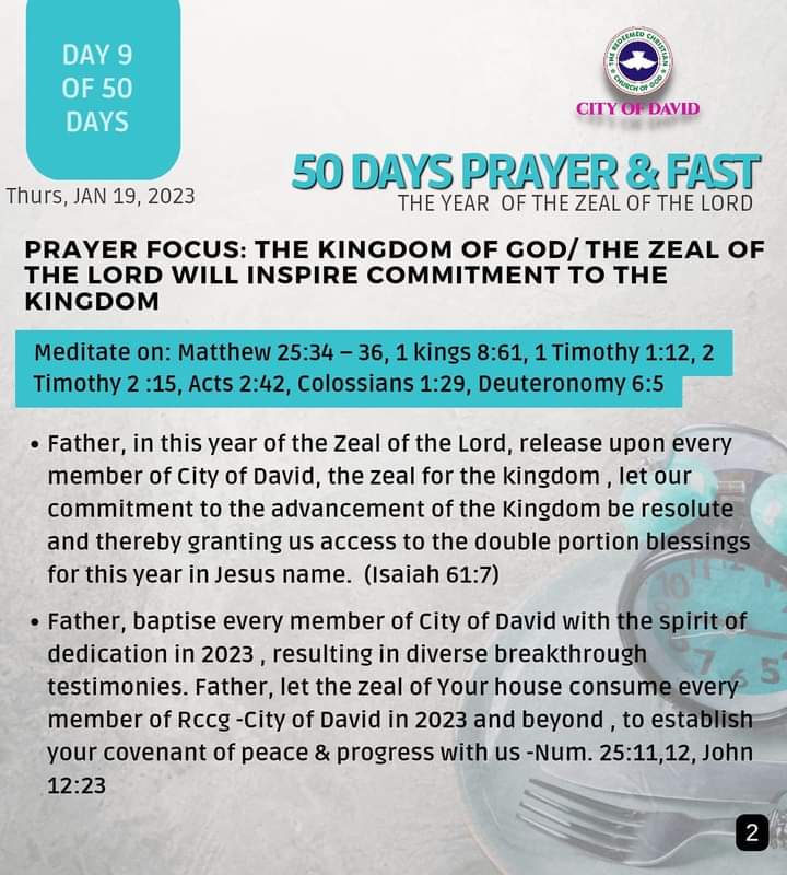 RCCGCityofDavid's tweet photo. DAY 10 Prayer Points for #50DaysFast - Friday, January 20, 2023
Also see details of our daily prayer schedule during the Fast.
#RCCGFast
#RCCGFast2023
#CODDailyPrayerPoints https://t.co/LAElXZcWLr