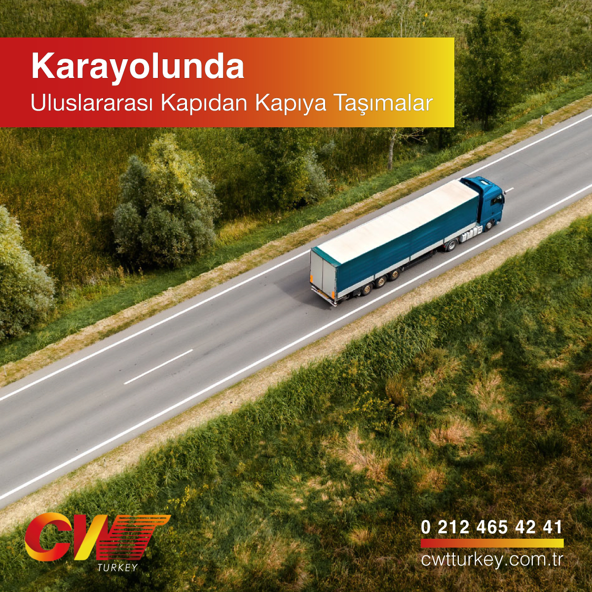 Karayolu taşımacılığında global tecrübeye sahip olan CWT Kara Yolu Lojistik Uzmanlarımıza, ihtiyaç duyduğunuzda ulaşabilirsiniz. Bilgi için: 0 212 465 42 41 
#cwtturkey #lojistik #logistics #transportation #landfreight #freight #Freightliner #lojistik
#karayolu #taşımacılık #cwt