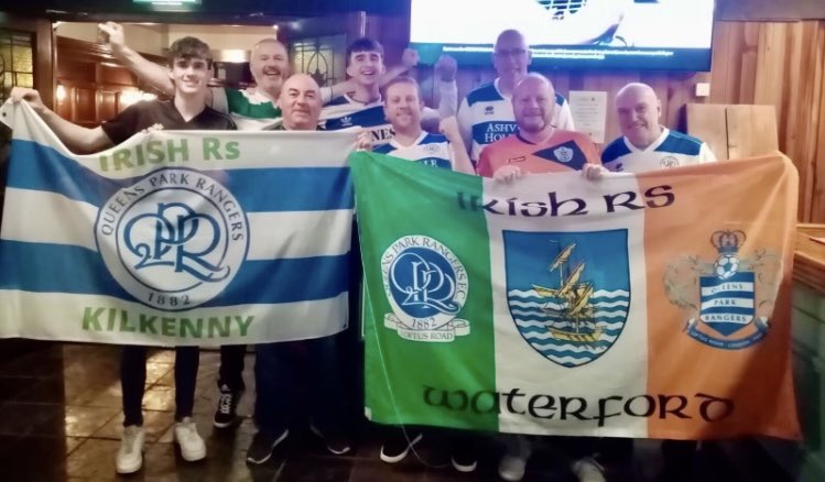 Big IrishRs contingent over for tomorrow’s game. Early flights and late home but can’t wait to be back at HQ again. #QPR