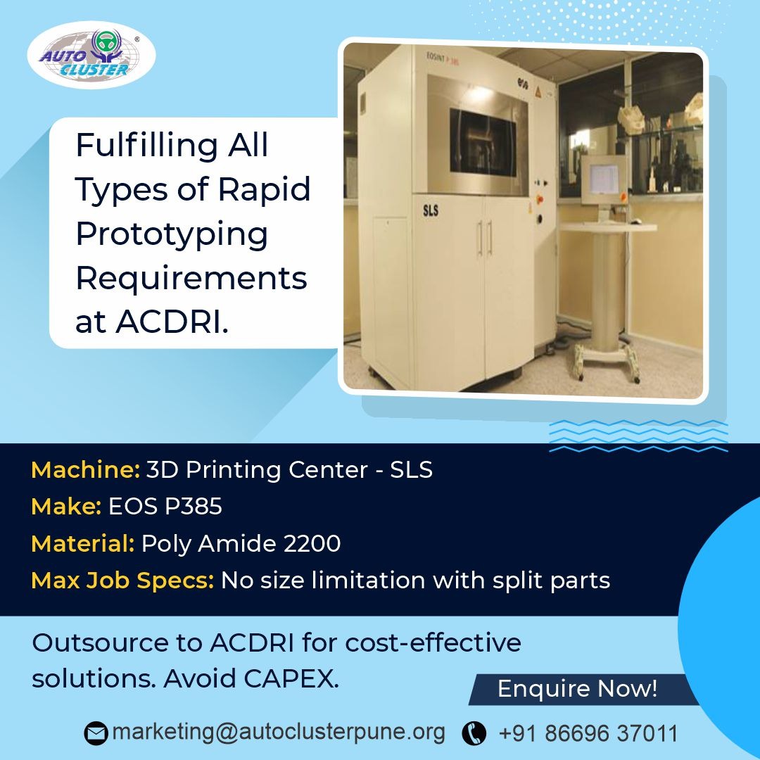 acdrinews's tweet photo. Get the quickest and most cost-effective 3D Printing service for validating the product design and development.
Advanced #SLS; Rapid 3D prototyping facility at #ACDRI.
Enquire Now!
#3Dprinting #rapidprototyping #productdesign #machinecentre #autocluster #automotive #machines https://t.co/akhj8Ywsl5