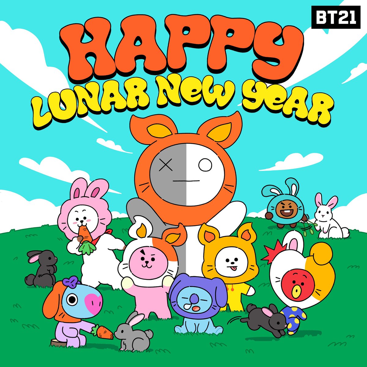 Happy Lunar New Year, UNISTARS!🎉 Look how adorable BT21 is with their rabbit costumes!🐰 May your 2023 be filled with love and joy💗 #HNY #LunarNewYear #YearoftheRabbit #BT21
