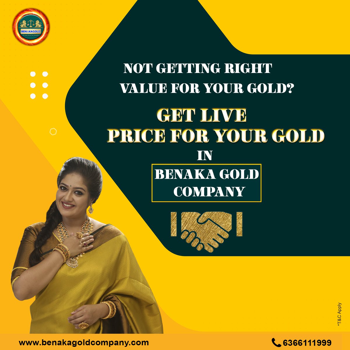 GoldBenaka's tweet image. Worried about not getting right value for your gold? Get live price for your gold in Benaka Gold Company with quick and simple gold selling process. Call or WhatsApp us at 6366111999 to know more. 
 #benakagoldcompany #livegoldrate #quickprocess #trustedgoldbuyer #simpleprocess