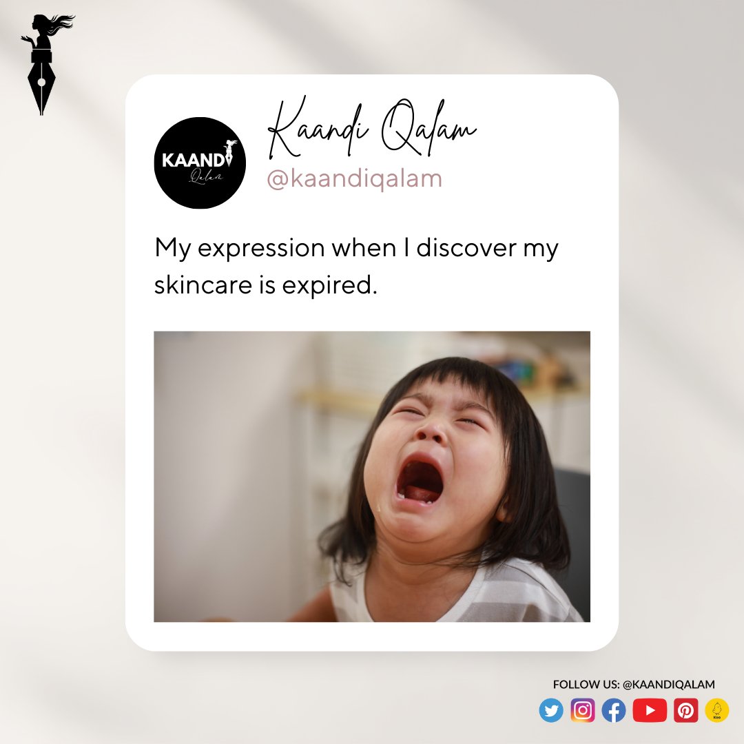 KaandiQalam's tweet photo. Kya aapke aas-pass ki sabhi ladkiyaan aisa react karti hain?
Tag everyone here!
#kaandiqalam #cryinggirl #rcbgirl #skincare #memes #crybabymemes #makeupmeme #makeupmemes #cosmeticmemes #cosmetics #cosmeticproducts #funnyfacts #funnysituations #dailyfacts #dailyfactsbox https://t.co/OBrZDT94md