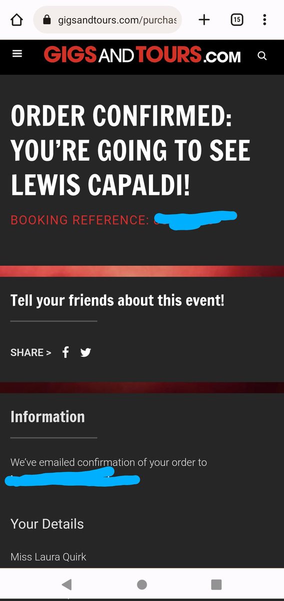 lauraquirkk's tweet photo. after the worst possible start to a year and having to miss @LewisCapaldi last week, let's try again in August! #VIPBABY https://t.co/tUSjV0Gypz