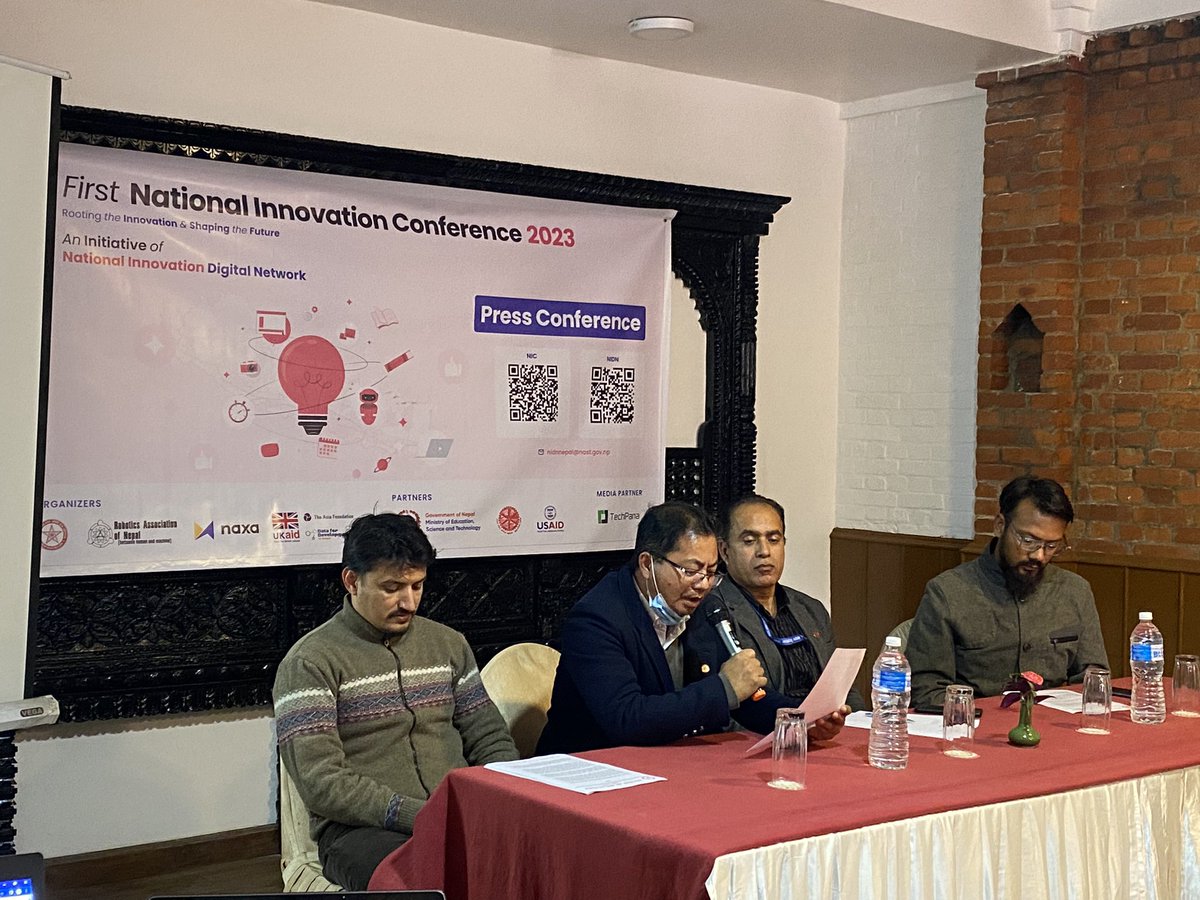 D4D_Nepal's tweet photo. #happeningnow - Press Conference on the First National Innovation Conference 2023
#D4DNepal #innovatethefuture #Nepalinnovates https://t.co/tKBwJcrcYs