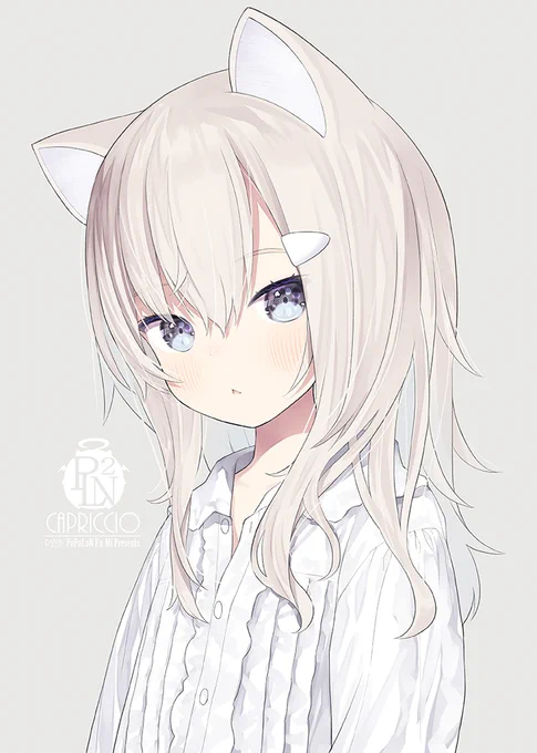 白っぽいネコ。 
