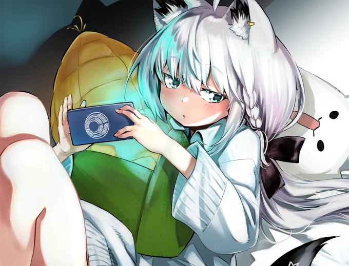 スマホをいじっているだけで夜が明けるスタンド攻撃を受けている #絵フブキ 