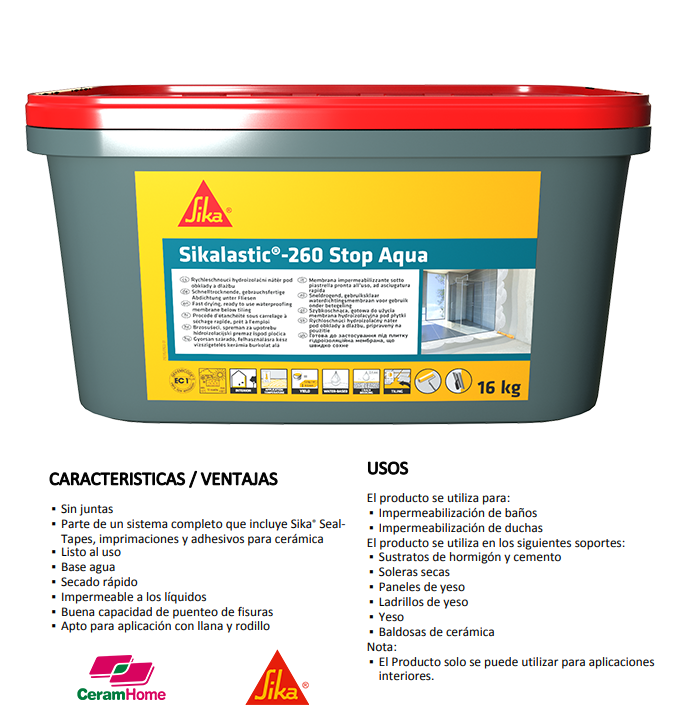 Ceramhome_es's tweet photo. Hoy os queremos enseñar el Sikalastic®-260 Stop Aqua es una membrana lista para aplicar en baños. El Producto proporciona un acabado impermeable totalmente adherido listo para la aplicación de baldosas cerámicas. @SikaSpain 

#sika #sikaplastic  #ceramhome #impermeable #ceramica https://t.co/vRXpXsM3Is