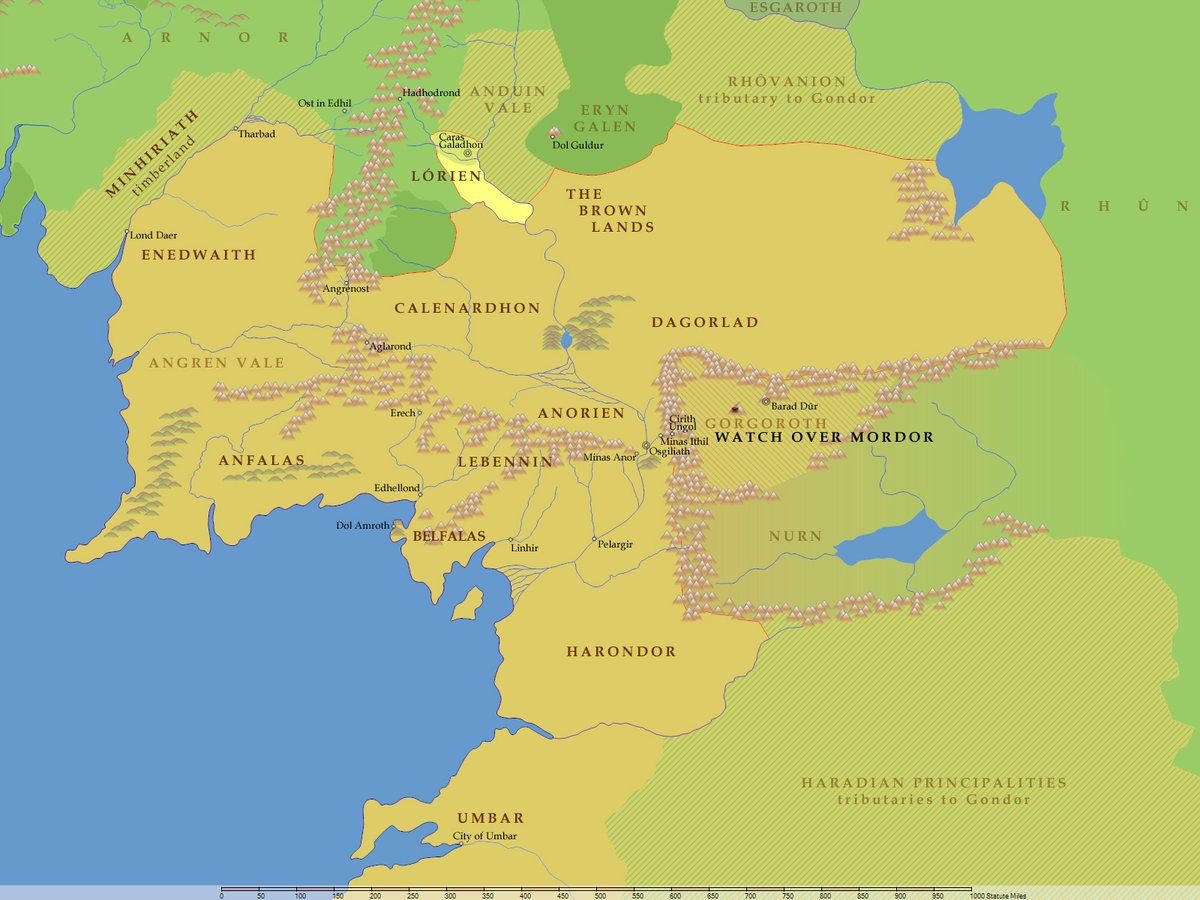 drnaudiolivros's tweet image. Reino de Gondor no ápice de seu poder durante o governo de Hyarmendacil I
#LOTR #senhordosaneis #aneisdepoder #ringsofpower #gondor