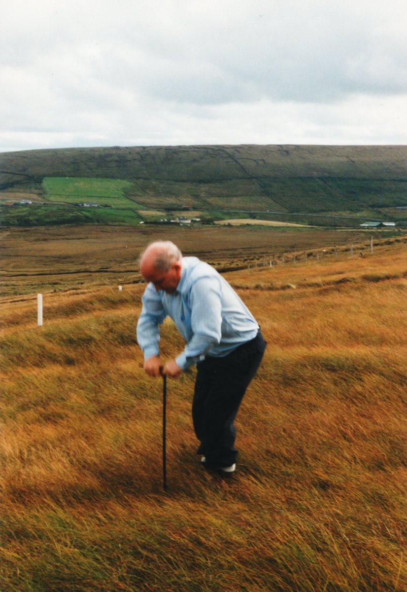 Roy_van_Beek's tweet photo. Looking up photos for the new project Irish Peatland Archaeology Across Time of @BenjaminGearey I found these. Taken at #CeideFields in late 90s on an excursion led by @BronzeAgeEurope. Seamus Caulfield probing for overgrown #prehistoric field boundaries. Hugely inspiring trip! https://t.co/gK4ZfXy5cr